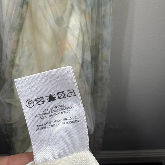 Jenny Yoo Collection 10 Annabelle Print Maxi Dress Ivory Sage Watercolor Pleated - Picture 10 of 12